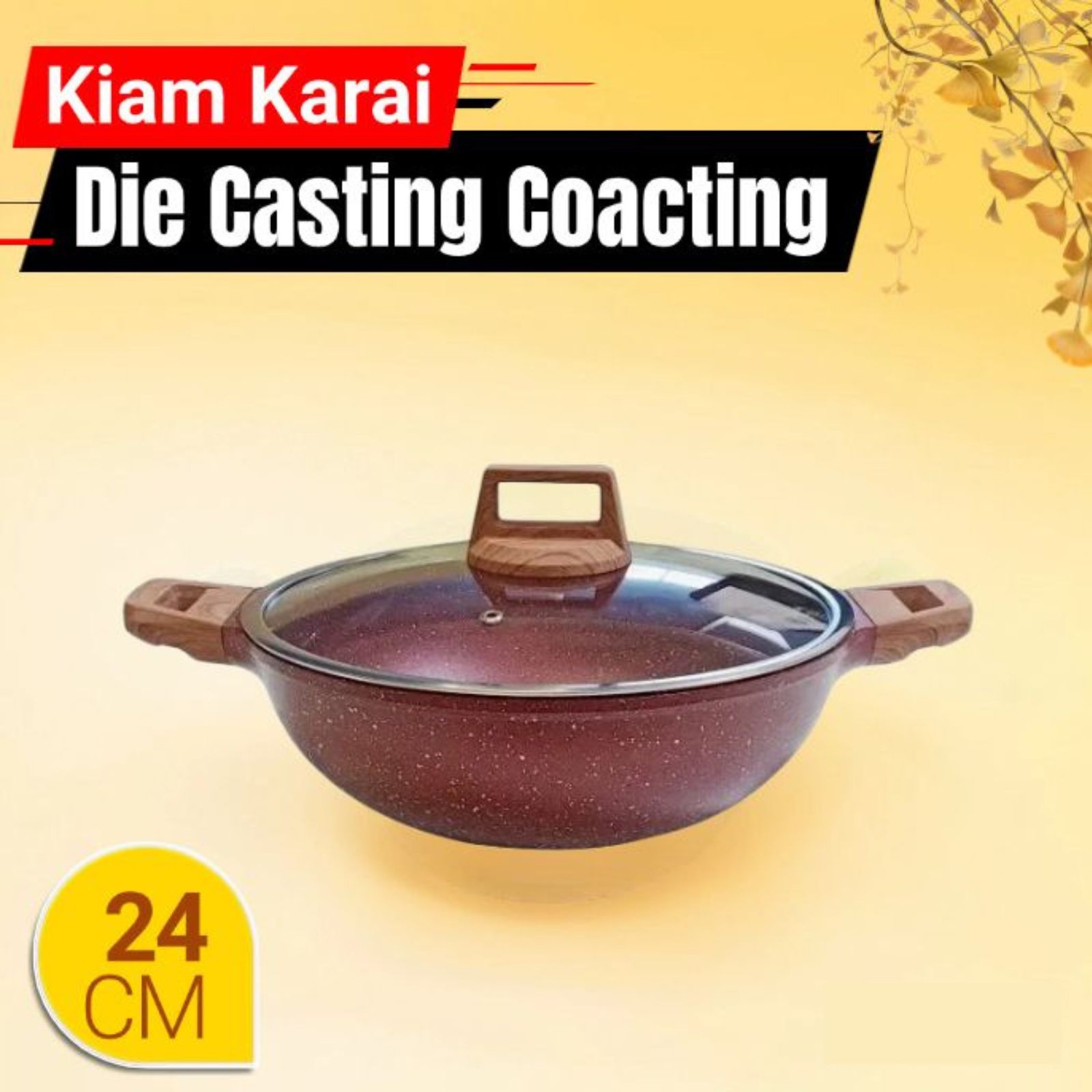 Kiam Die Casting Non-Stick Karai 24 cm
