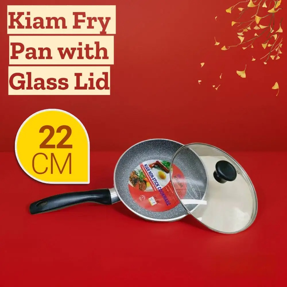 Kiam Classic Non-Stick Fry Pan With Glass Lid 22cm