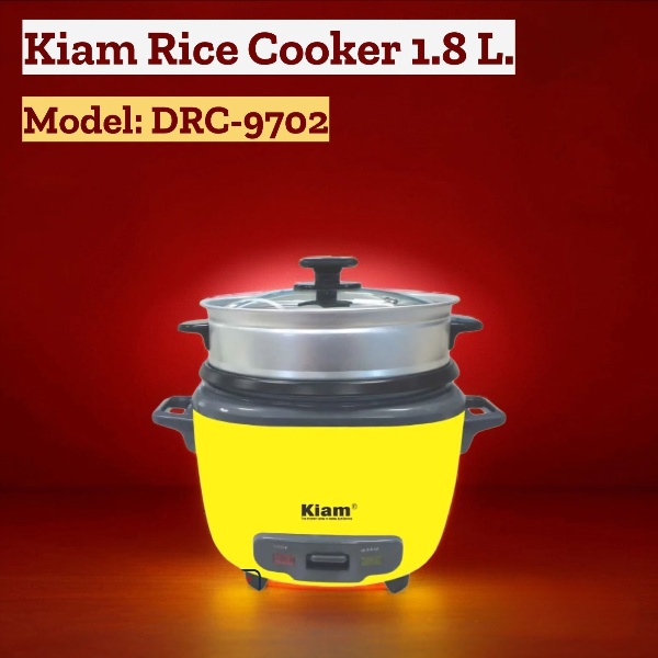 Kiam 1.8 Liter Drum Rice Cooker Double Pot DRC-9702(One SS Bati & One NS Bati)