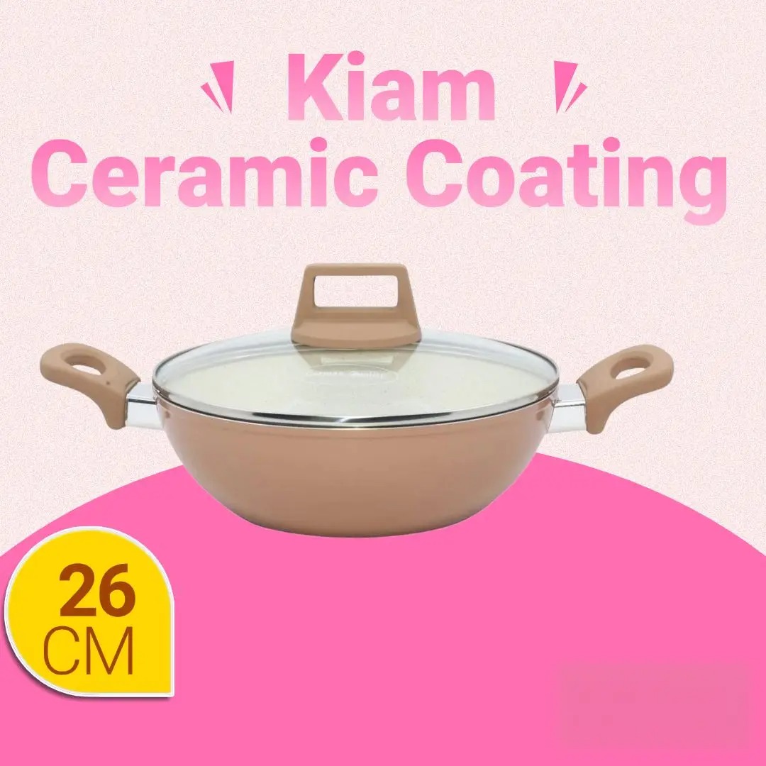 Kiam 26cm Karai Ceramic Granite Non-Stick Cookware